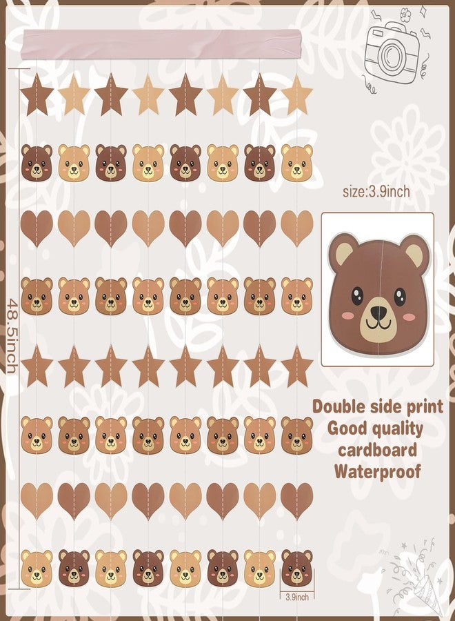 Urlax Bear Birthday Party Decorations, Animal banner for Gender Reveal Birthday Wedding Baby Shower Bearly Theme Boys Girls Decorations(Brown) - Image 2
